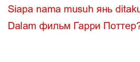 Siapa nama musuh янь ditakuti Dalam фильм Гарри Поттер?